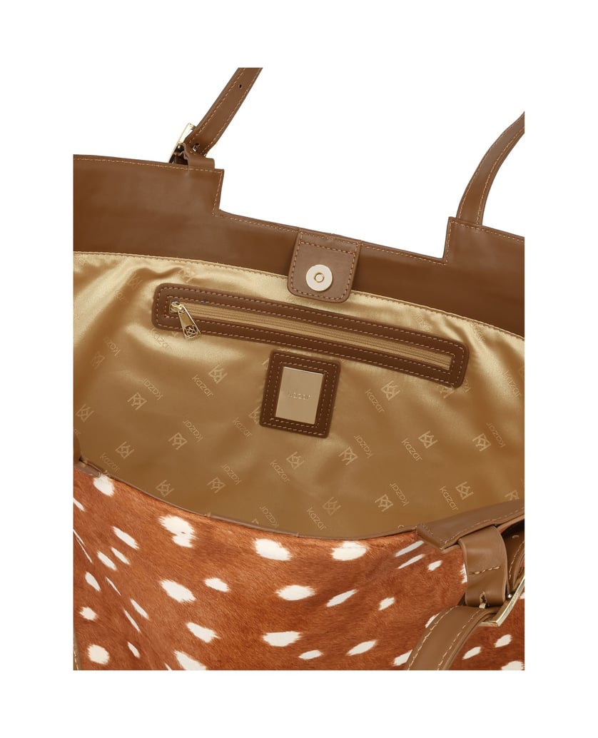 Kazar-Large-handbag-with-natural-hair-finish-hnědá
