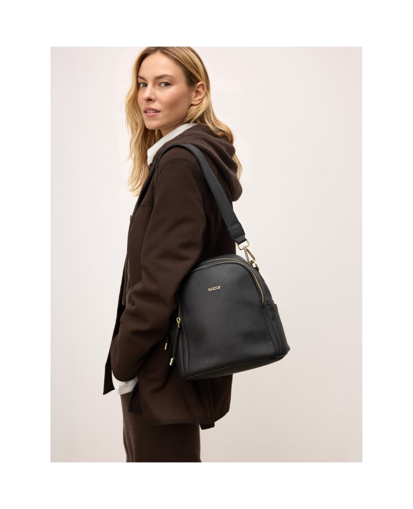 Kazar-Leather-backpack-with-handbag-function-čierna