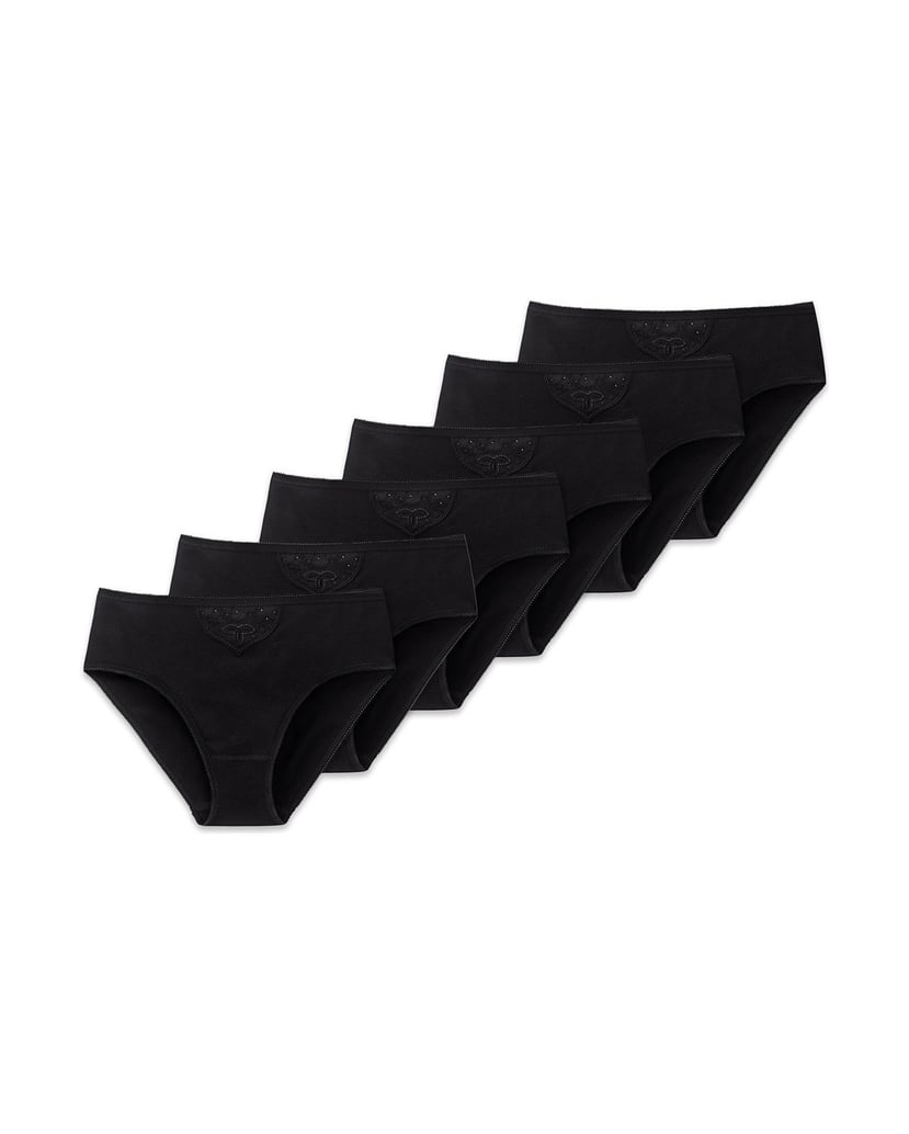 SCHIESSER-Damen-Slip-6er-Pack-Cotton-Essentials-6P-schwarz