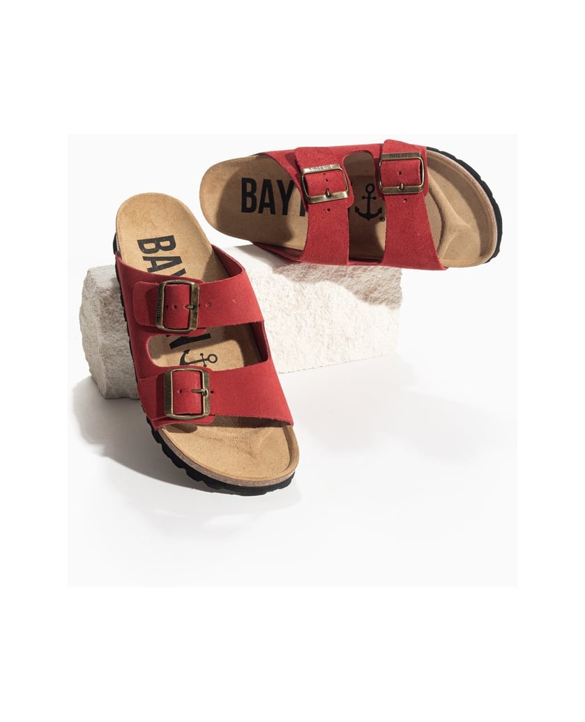 Bayton-Pantoletten-damen-Atlas-rot