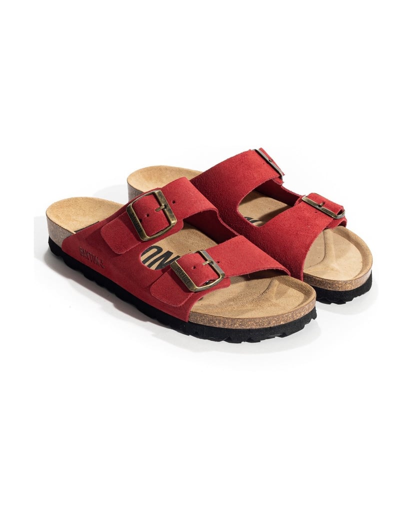 Bayton-Pantoletten-damen-Atlas-rot