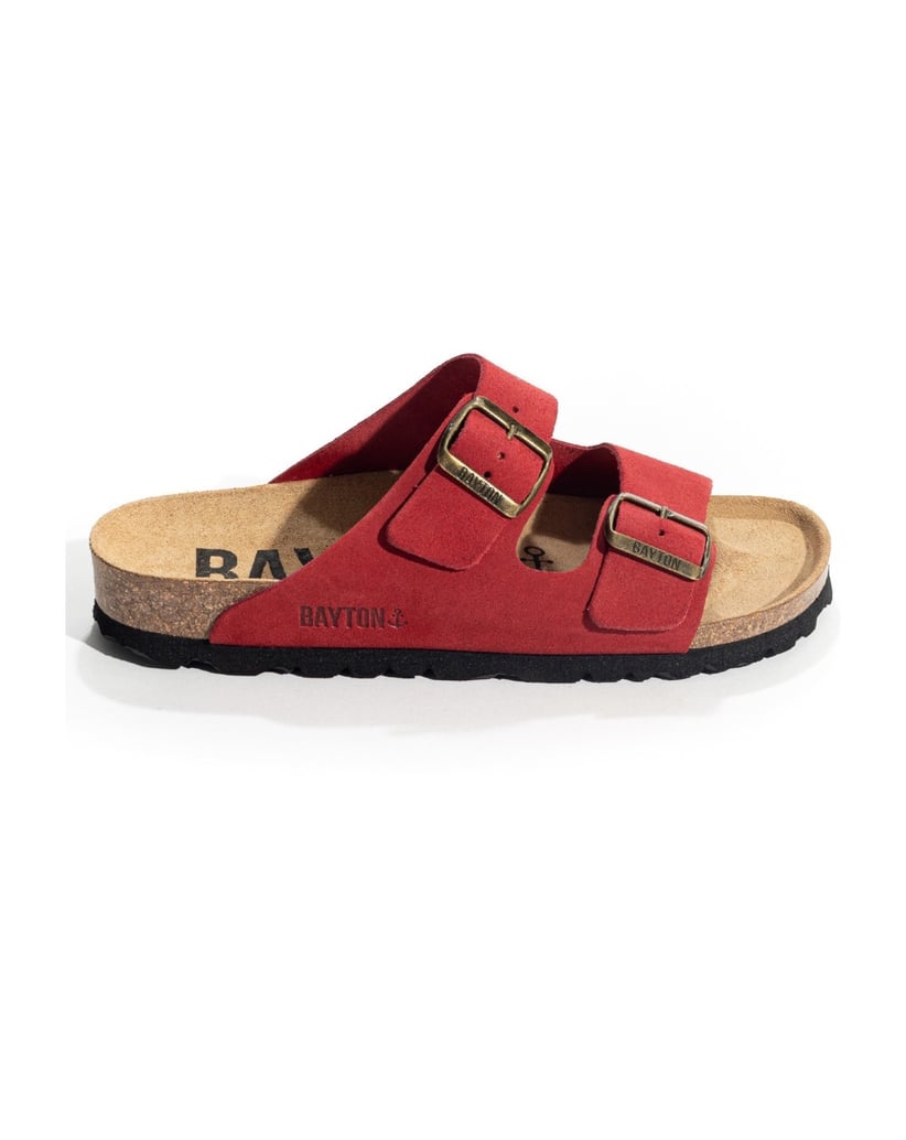 Bayton-Pantoletten-damen-Atlas-rot