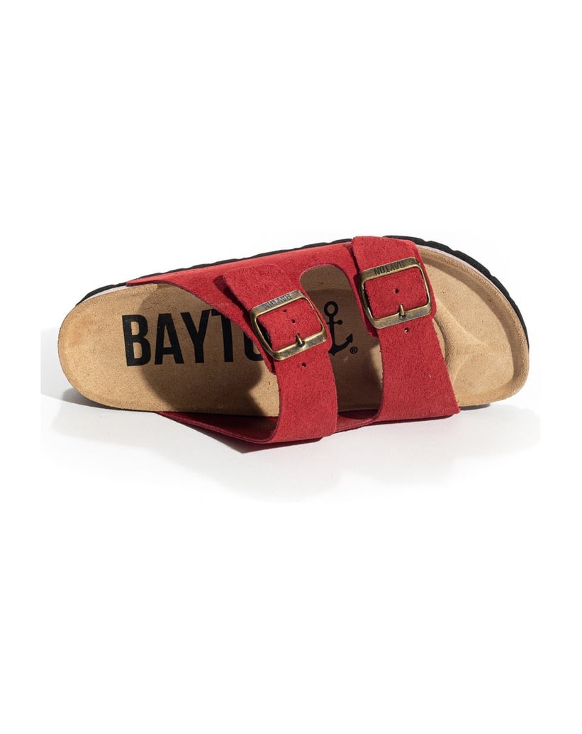 Bayton-Pantoletten-damen-Atlas-rot