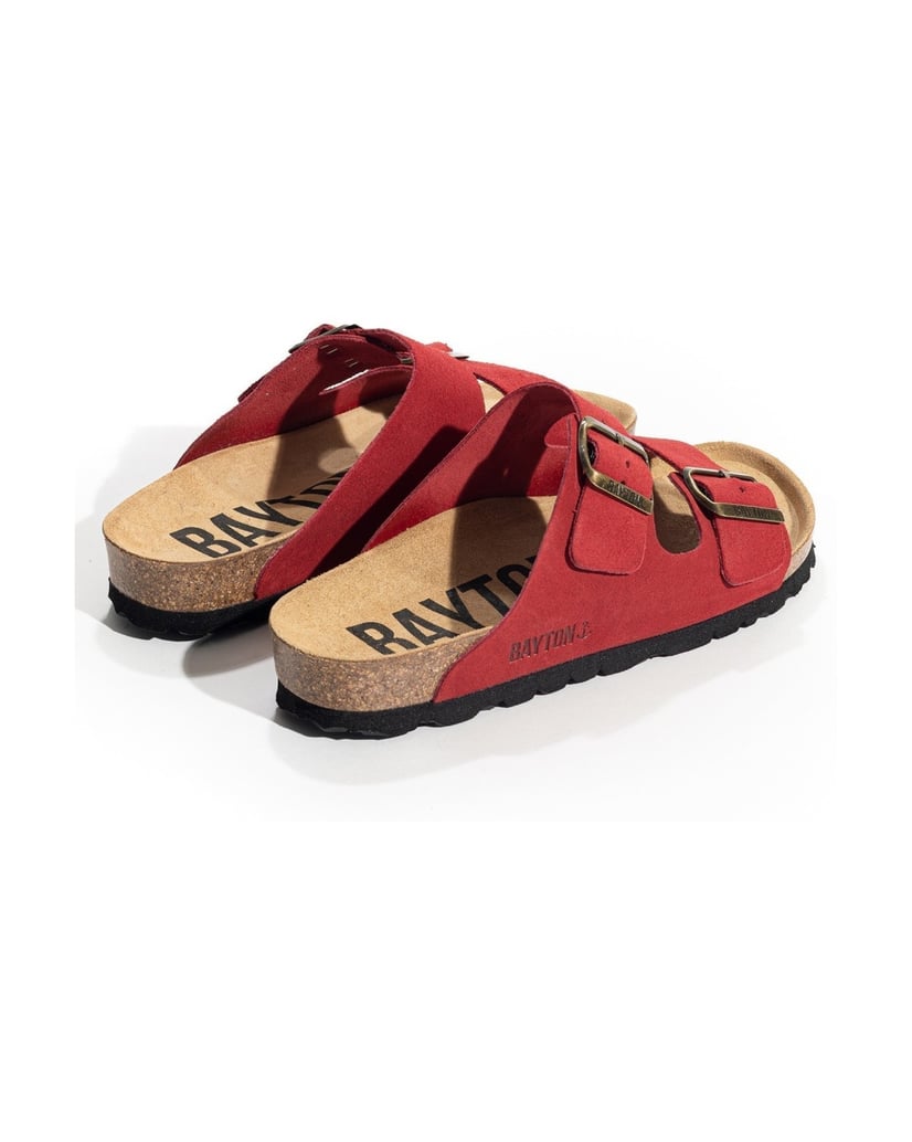Bayton-Pantoletten-damen-Atlas-rot