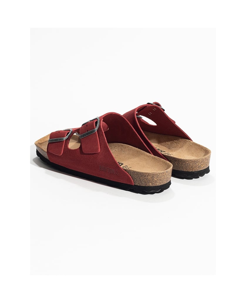 Bayton-Pantoletten-damen-Atlas-Vegan-rot