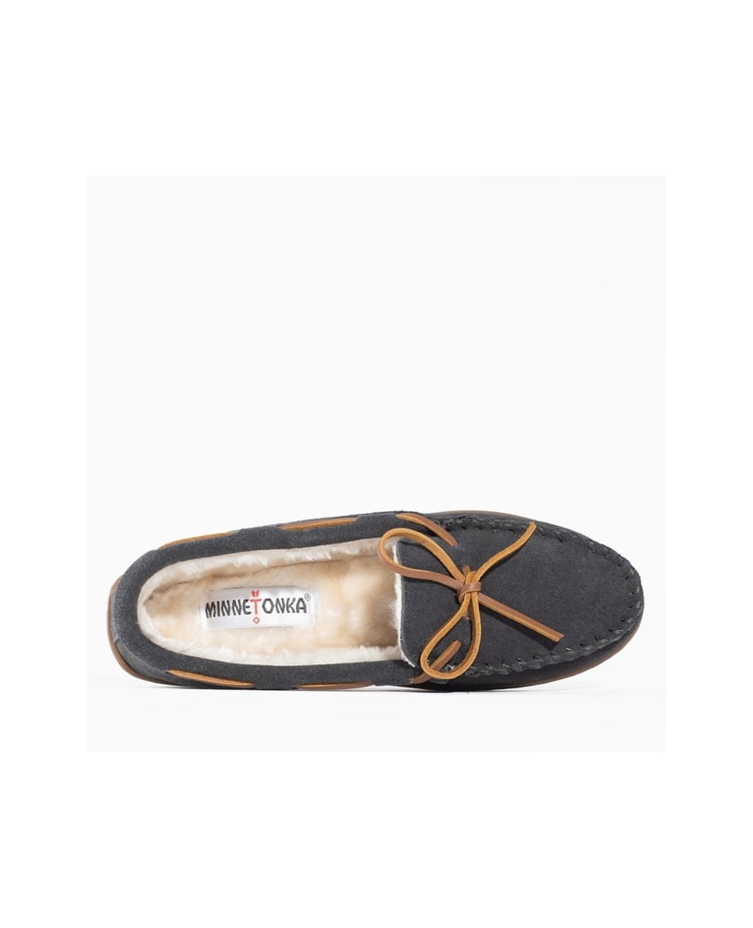 MINNETONKA-Pile-lined-Hardsole-Slippers-dunkelgrau