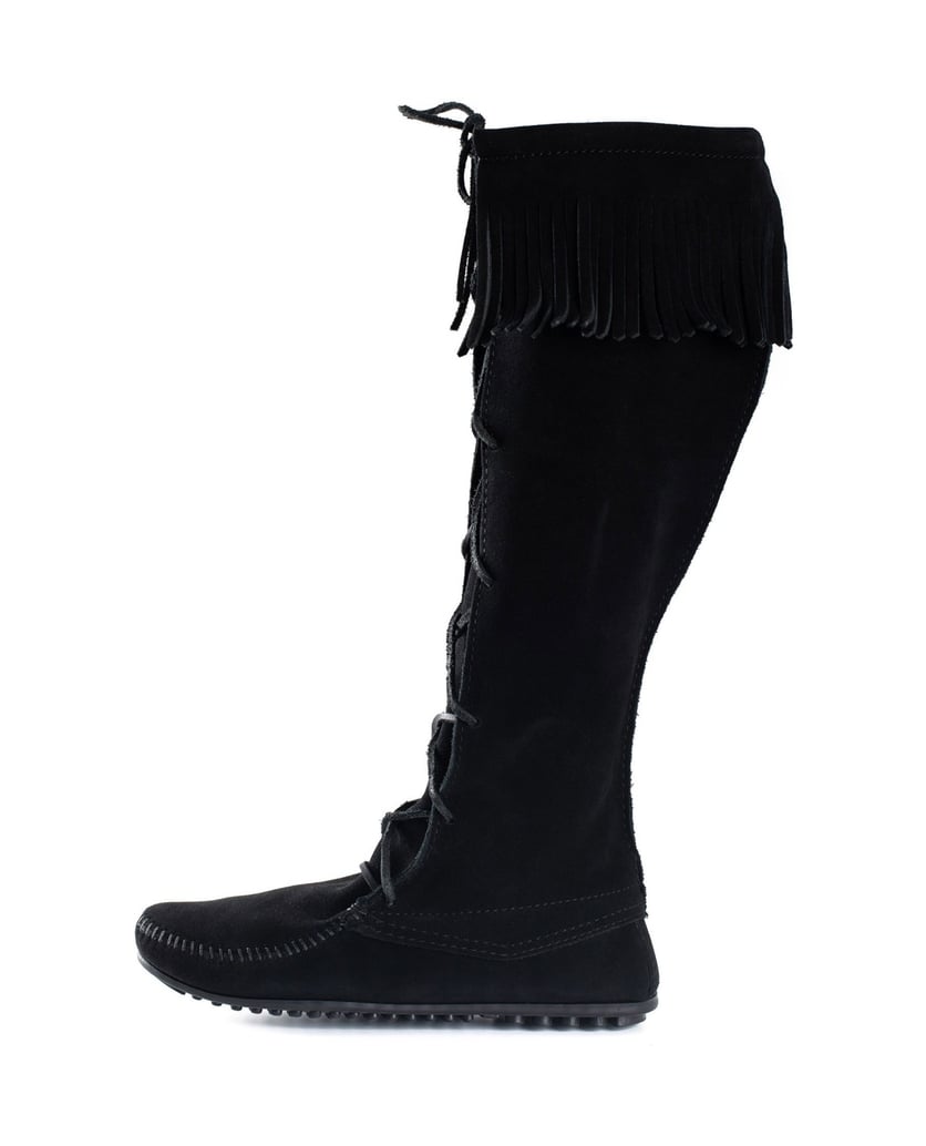 MINNETONKA-Kniehohe-Stiefel-aus-Spitze-schwarz