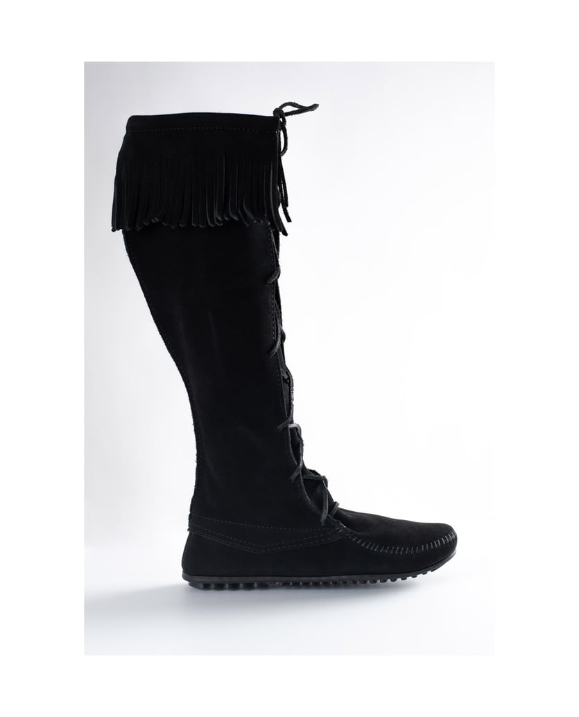 MINNETONKA-Kniehohe-Stiefel-aus-Spitze-schwarz