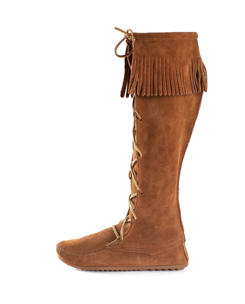 MINNETONKA-Kniehohe-Stiefel-aus-Spitze-schwarz