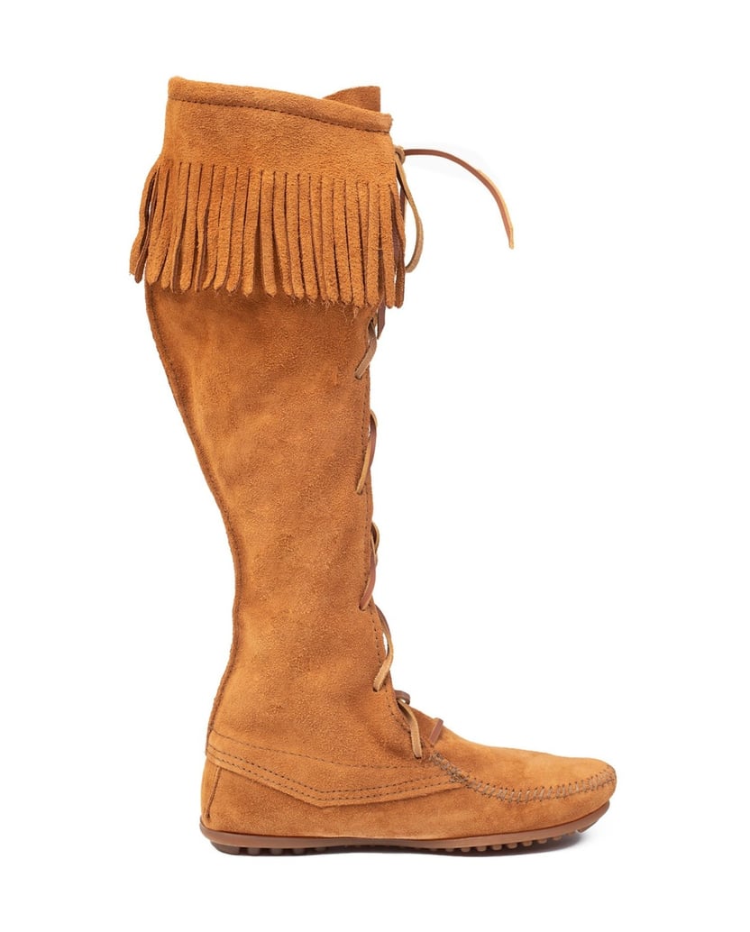 MINNETONKA-Kniehohe-Stiefel-aus-Spitze-schwarz