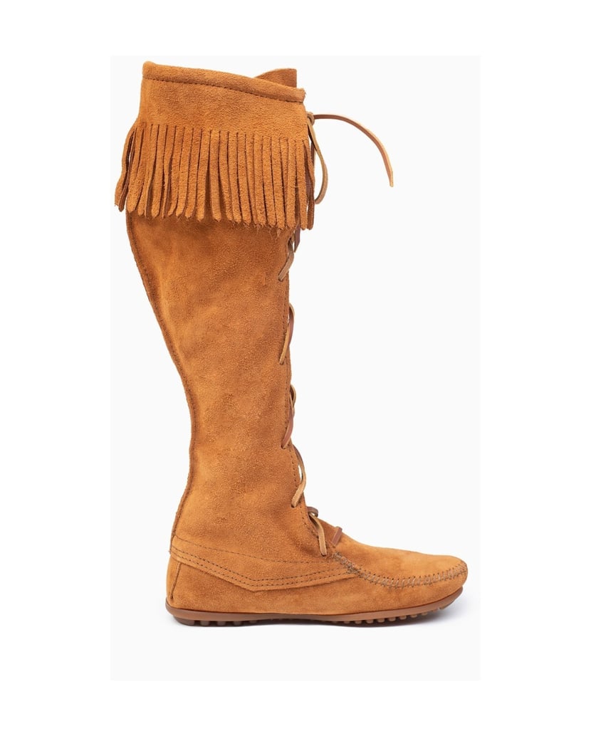 MINNETONKA-Kniehohe-Stiefel-aus-Spitze-schwarz