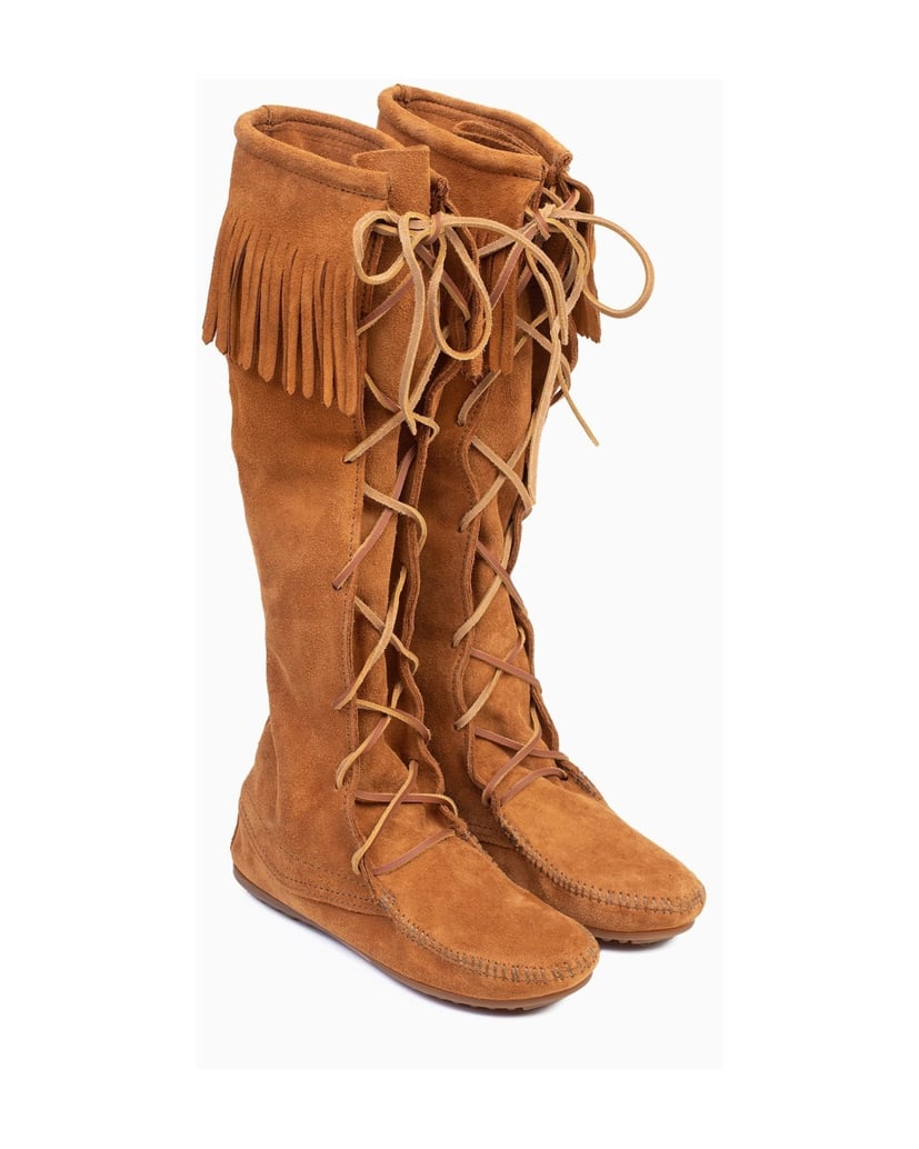 MINNETONKA-Kniehohe-Stiefel-aus-Spitze-schwarz