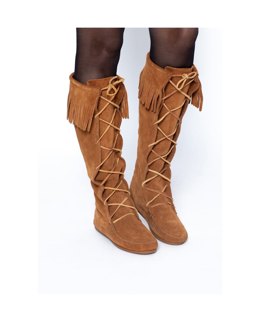 MINNETONKA-Kniehohe-Stiefel-aus-Spitze-schwarz