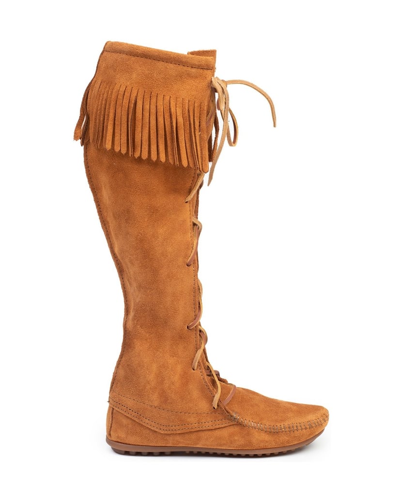 MINNETONKA-Kniehohe-Stiefel-aus-Spitze-schwarz