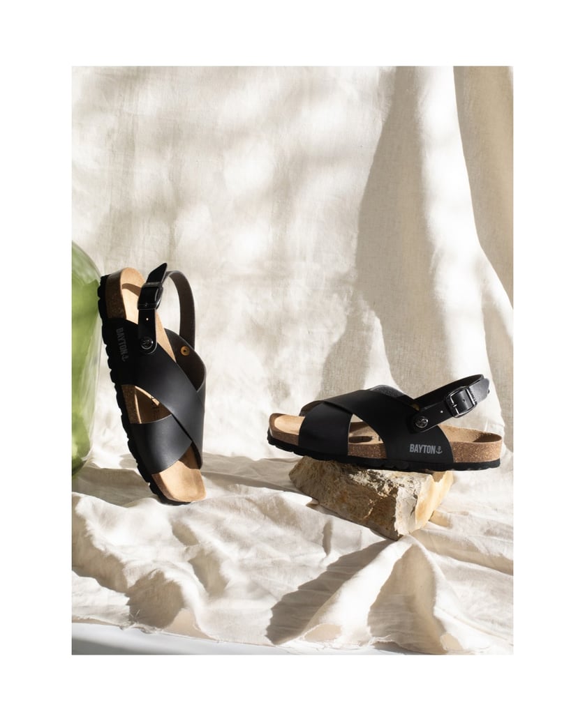 Bayton-Sandalen-damen-Tweed-schwarz
