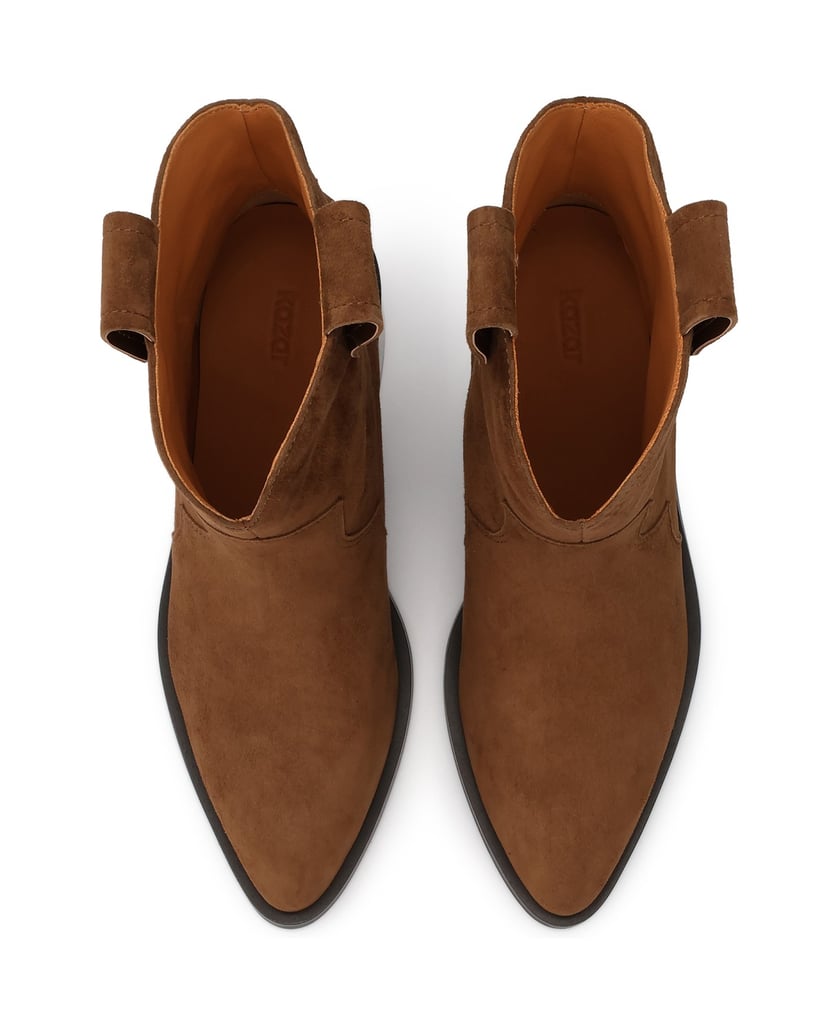 Kazar-Brown-suede-cowboy-style-boots-hnědá