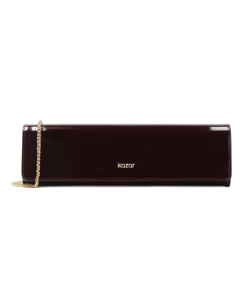 Kazar-Elongated-patent-evening-handbag-červená