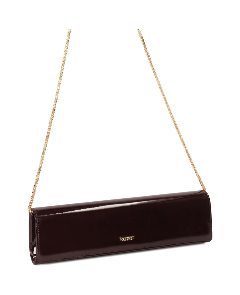 Kazar-Elongated-patent-evening-handbag-červená
