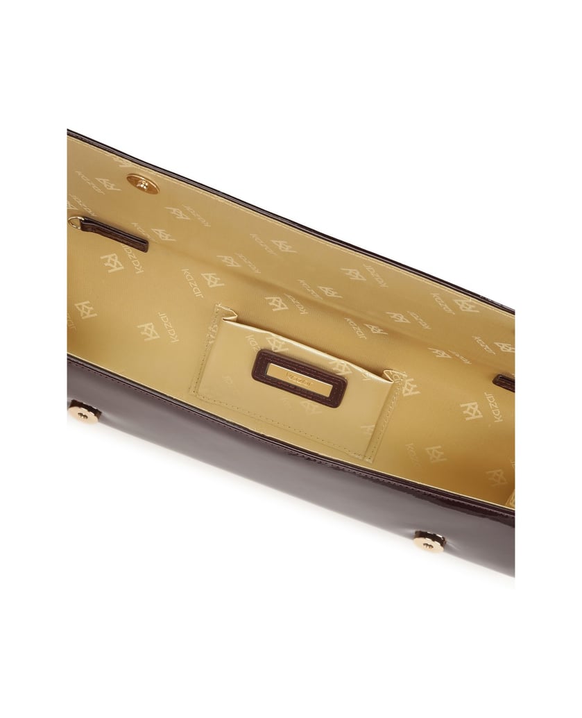 Kazar-Elongated-patent-evening-handbag-červená
