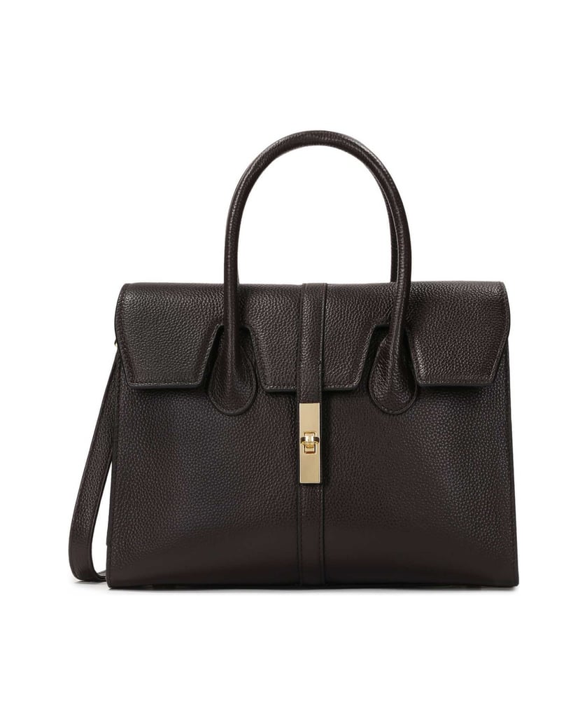 Kazar-Dark-brown-handbag-with-handles-and-detachable-strap-hnědá