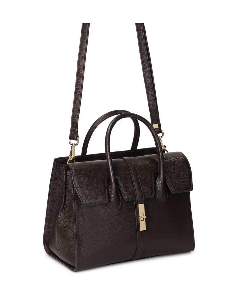 Kazar-Dark-brown-handbag-with-handles-and-detachable-strap-hnědá