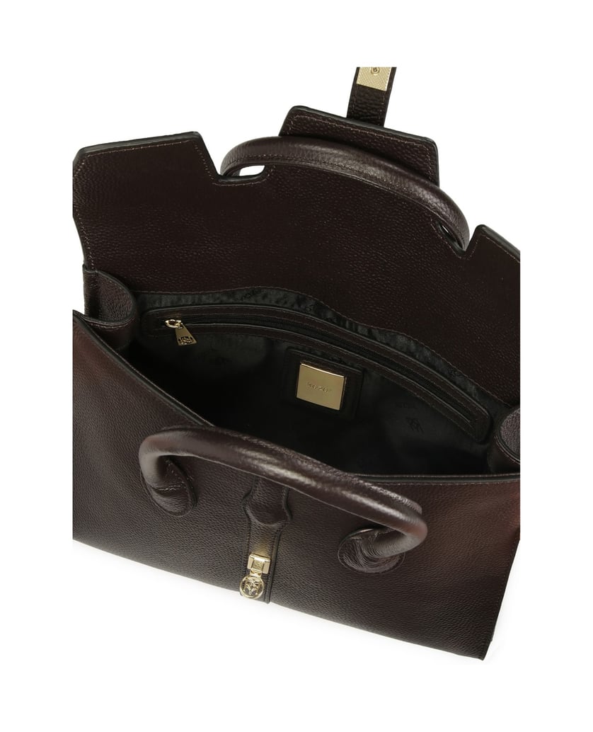 Kazar-Dark-brown-handbag-with-handles-and-detachable-strap-hnědá
