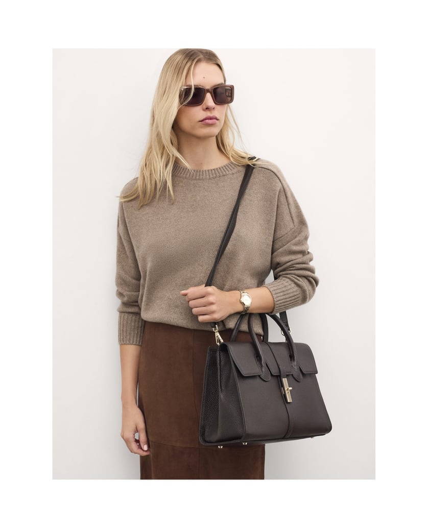 Kazar-Dark-brown-handbag-with-handles-and-detachable-strap-hnědá