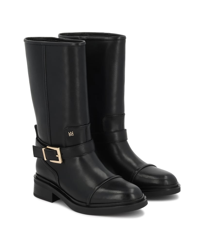 Kazar-Black-boots-with-extended-upper-černá