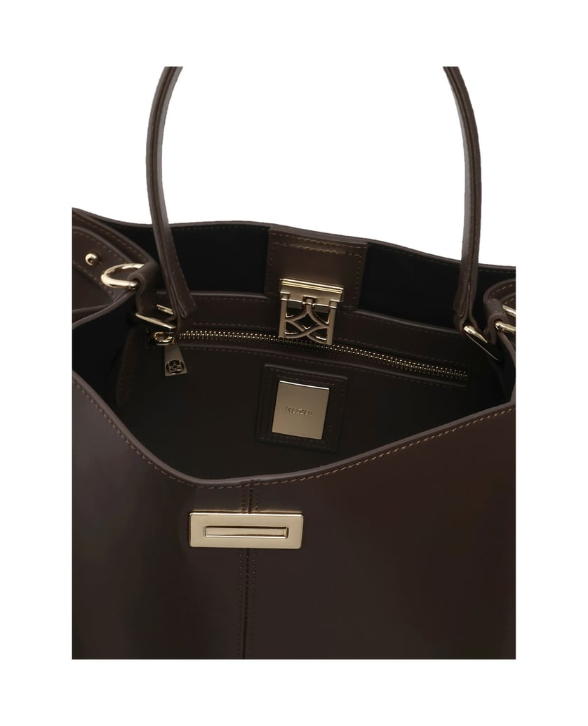 Kazar-Brown-leather-handbag-with-elegant-clasp-hnedá