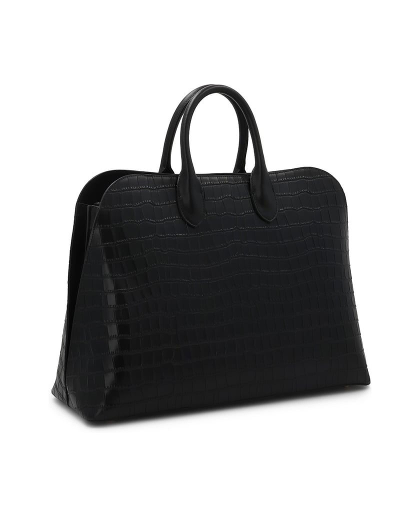 Kazar-Black-elegant-handbag-with-embossed-pattern-čierna