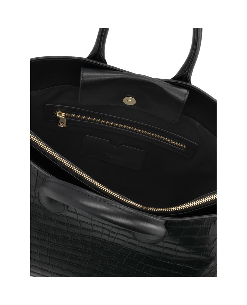 Kazar-Black-elegant-handbag-with-embossed-pattern-čierna
