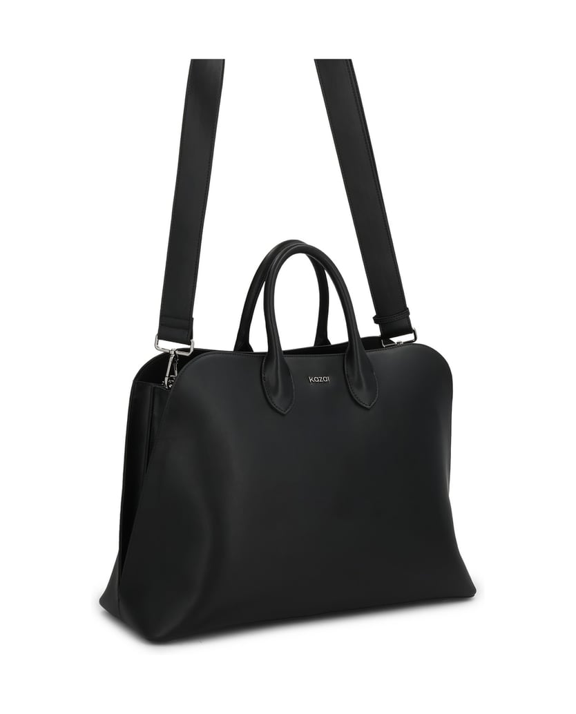 Kazar-Elegante-steife-Lederhandtasche-schwarz
