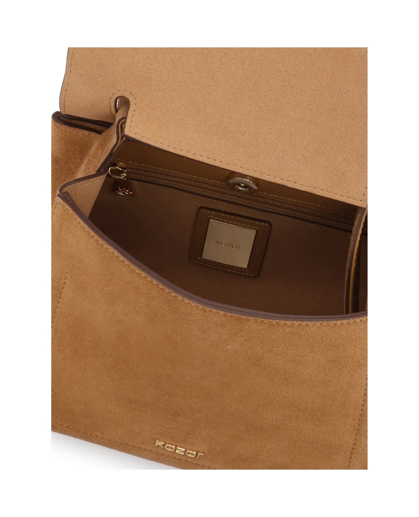 Kazar-Light-brown-handbag-with-adjustable-handle-velbloudí