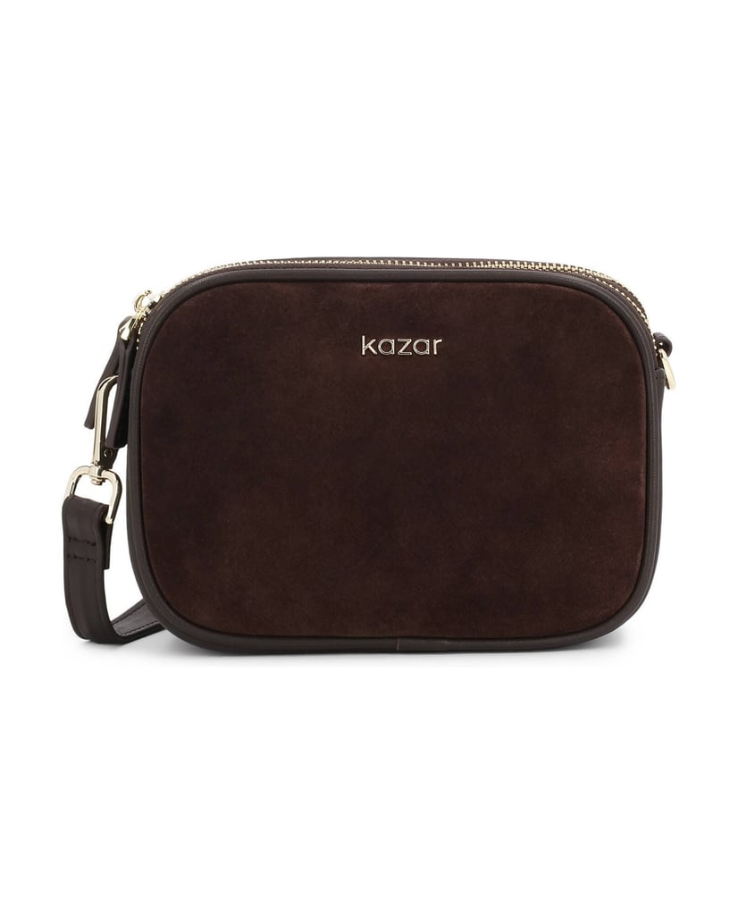 Kazar-Small-suede-handbag-with-natural-leather-elements-tmavá-hnedá