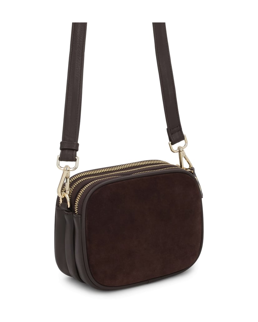 Kazar-Small-suede-handbag-with-natural-leather-elements-tmavá-hnedá