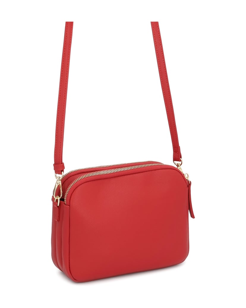 Kazar-Red-leather-handbag-with-three-compartments-červená