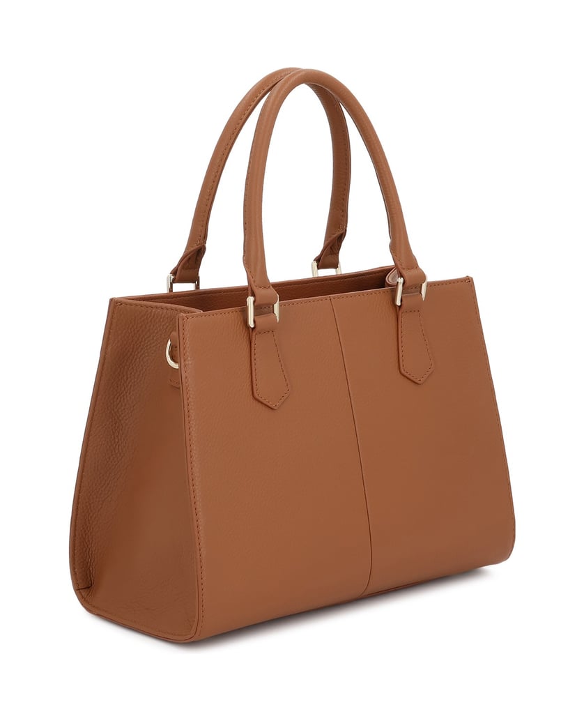 Kazar-Light-brown-leather-handbag-with-key-ring-velbloudí