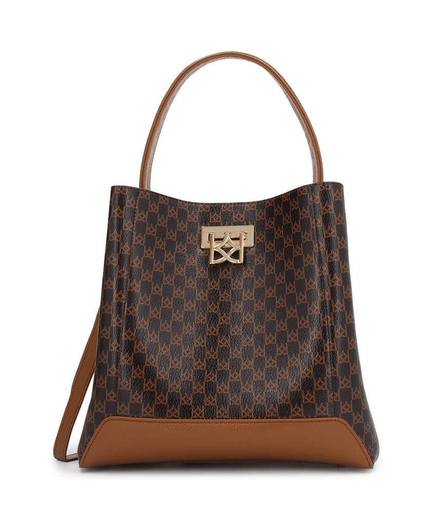 Kazar-Exclusive-leather-handbag-with-signature-KAZAR-clasp-tmavá-hnedá