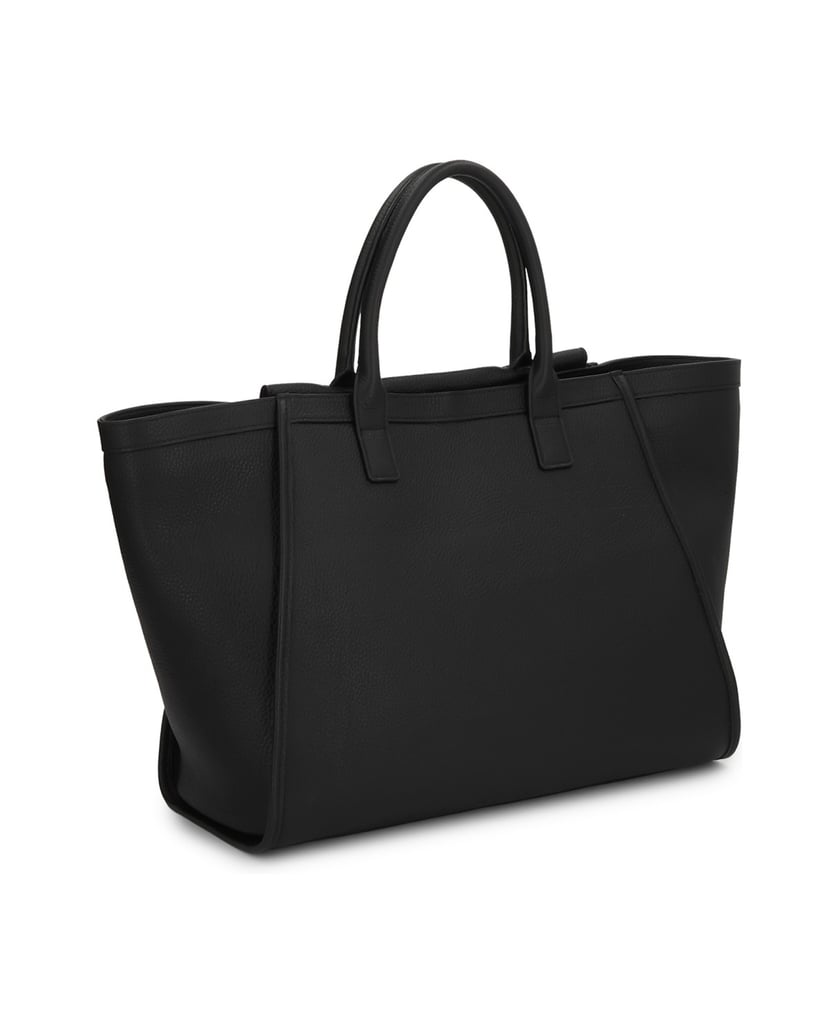 Kazar-Large-black-handbag-with-decorative-strap-and-buckle-černá