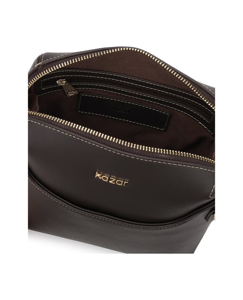 Kazar-Dark-brown-leather-shoulder-bag-with-detachable-strap-tmavá-hnedá