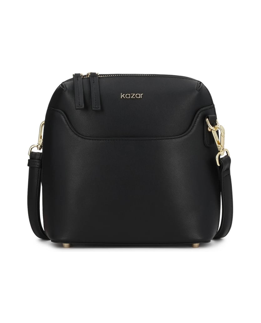 Kazar-Black-leather-bag-with-front-pocket-černá