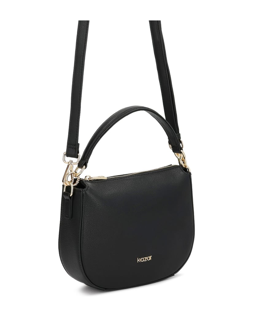 Kazar-Black-leather-handbag-with-two-straps-černá