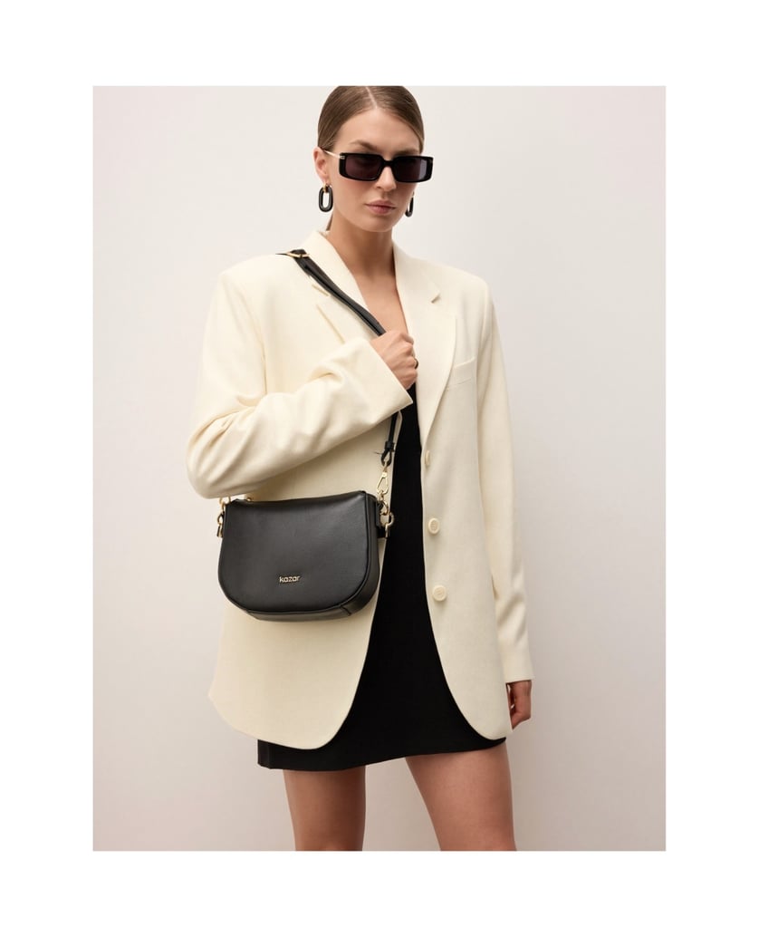 Kazar-Black-leather-handbag-with-two-straps-černá