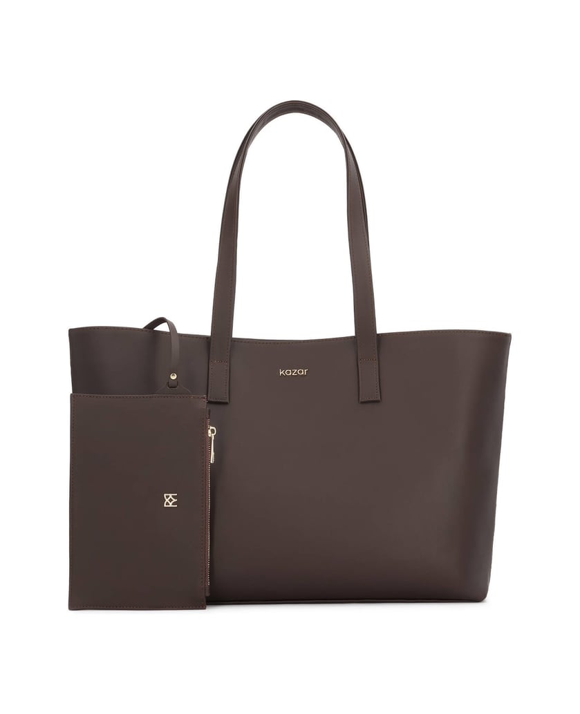 Kazar-Large-leather-handbag-with-pouch-hnědá