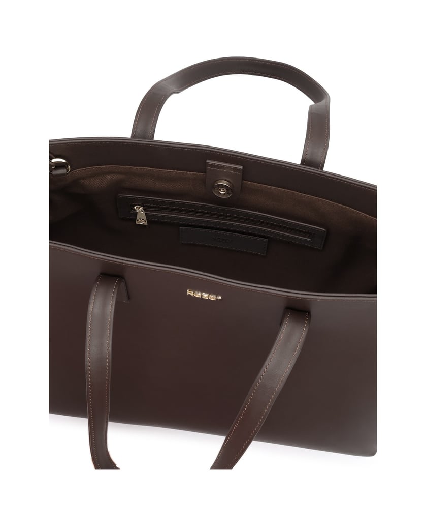 Kazar-Large-leather-handbag-with-pouch-hnědá
