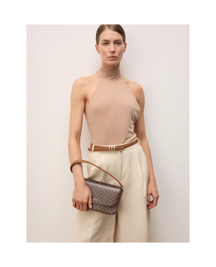 Kazar-Monogrammed-leather-baguette-hnědá