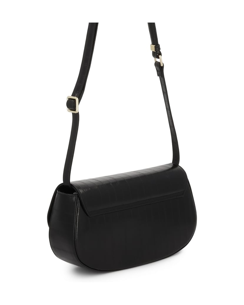 Kazar-Black-rigid-handbag-with-a-unique-pattern-černá