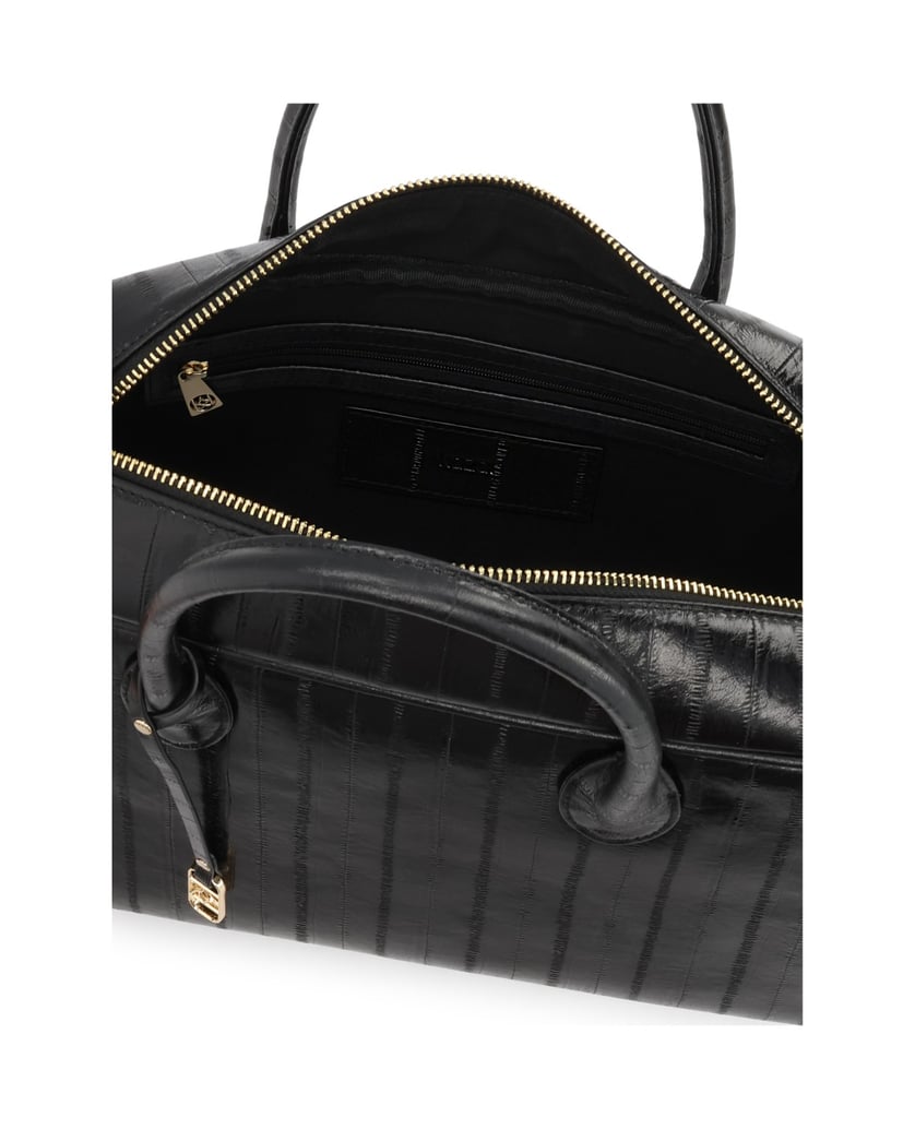 Kazar-Black-embossed-leather-handbag-čierna