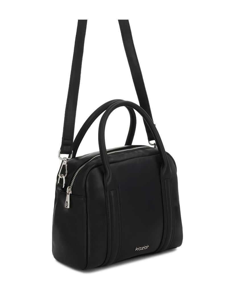 Kazar-Leather-handbag-with-handles-and-strap-čierna