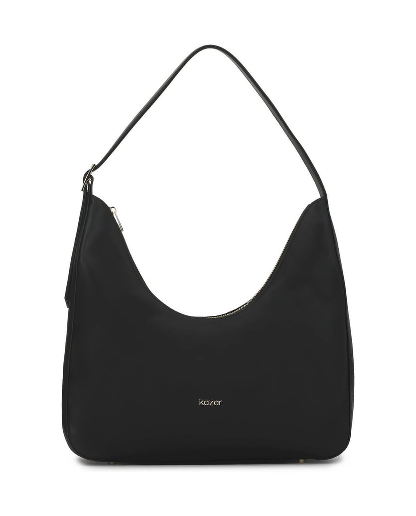 Kazar-Black-leather-shoulder-bag-with-adjustable-strap-černá
